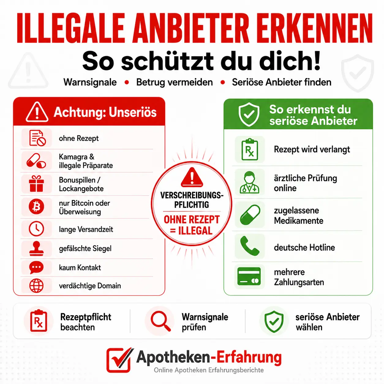 Illegale Anbieter erkennen